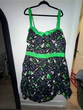 Hot Topic Black Dress with Green and Purple Accents